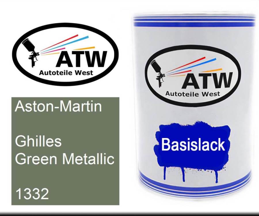 Aston-Martin, Ghilles Green Metallic, 1332: 500ml Lackdose, von ATW Autoteile West.